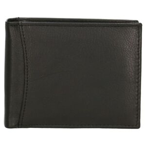 Double-d Pánska kožená peňaženka bez zapínania - čierna