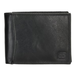Pánska kožená peňaženka Double-D Da Vinci - čierna