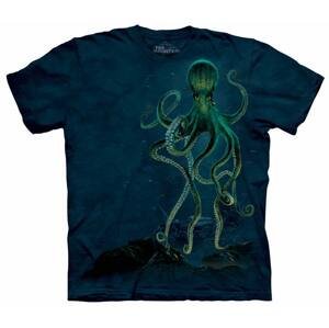 Pánske batikované tričko The Mountain - Octopus- zelená chobotnica-zelené Veľkosť: S