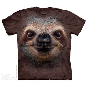 Pánske batikované tričko The Mountain - Sloth Face - hnedé Veľkosť: XL