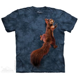 Pánske batikované tričko The Mountain -  Peace Squirrel - modrá Veľkosť: M