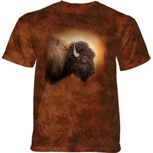 Pánske batikované tričko The Mountain - Bison Sunset - hnedá Veľkosť: XXL