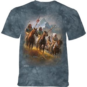 Pánske batikované tričko The Mountain - Indiánsky kmeň - modré Veľkosť: XL