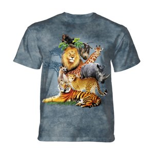 The Mountain Detské batikované tričko - SAFARI COLLAGE - modrá Veľkosť: S