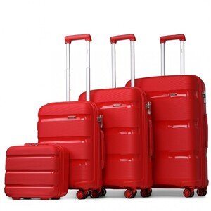 KONO Set 4 kufrov z polypropylénu - 15L, 44L, 77L, 111L - červená