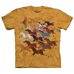 Pánske batikované tričko The Mountain - Domorodé umenie - hlinené Veľkosť: M