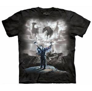Pánske batikované tričko The Mountain - Vyvolávanie búrky- čierne Veľkosť: XL