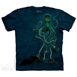 Pánske batikované tričko The Mountain - Octopus- zelená chobotnica-zelené Veľkosť: XL