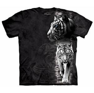 Pánske batikované tričko The Mountain - Biely tiger- čierne Veľkosť: S