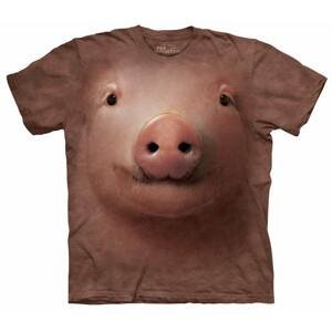 Pánske batikované tričko The Mountain - Pig Face -hnedé Veľkosť: XXL