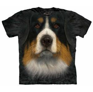 Pánske batikované tričko The Mountain - Bernský salašnícky pes- čierne Veľkosť: M