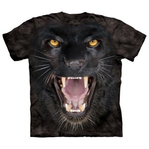 Pánske batikované tričko The Mountain - Agresívny panter- čierne Veľkosť: XL