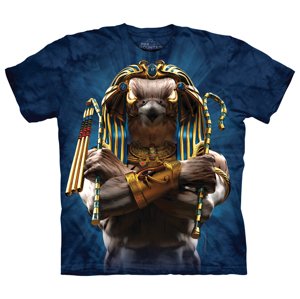 Pánske batikované tričko The Mountain - Egyptský boh - modré Veľkosť: M