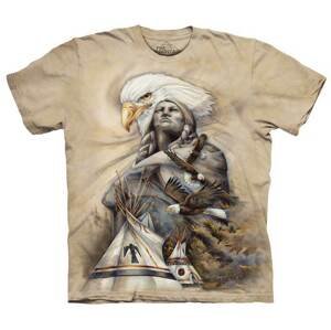 Pánske batikované tričko The Mountain - Eternal Spirit - béžové Veľkosť: M