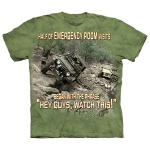Pánske batikované tričko The Mountain - Adrenalín- zelené Veľkosť: XXL