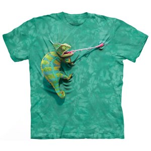 Detské batikované tričko The Mountain Chameleón Loví - zelené Veľkosť: XL