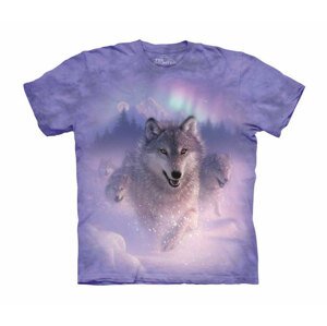 Detské batikované tričko The Mountain Polárna žiara - fialová Veľkosť: S