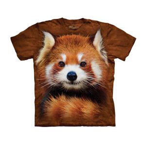 Detské batikované tričko The Mountain Červená panda - hnedé Veľkosť: M