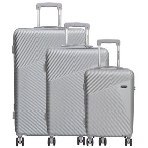 Beagles Originals set 3 cestovných kufrov ABS - strieborný - 38L, 60L, 92L