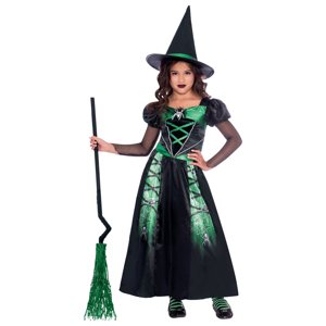 Amscan Dievčenský karnevalový kostým -Pavúčia čarodejnica Veľkosť: 3-4