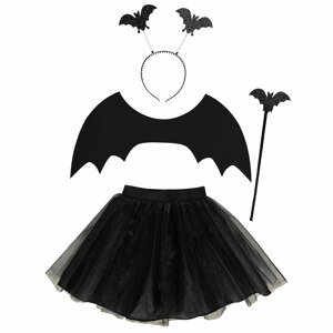 Amscan dievčenský netopierí kostým 4 diely - čierna