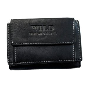 Pánska kožená vrecková peňaženka Wild väčšia Farba: Čierna