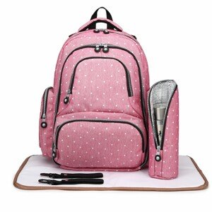 KONO Prebalovací batoh s doplnkami na kočík - ružový bodkovaný
