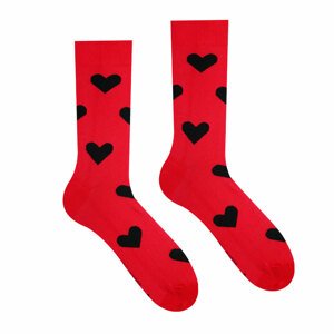 Hesty Veselé ponožky Srdiečka červené Veľkosť: 39-42